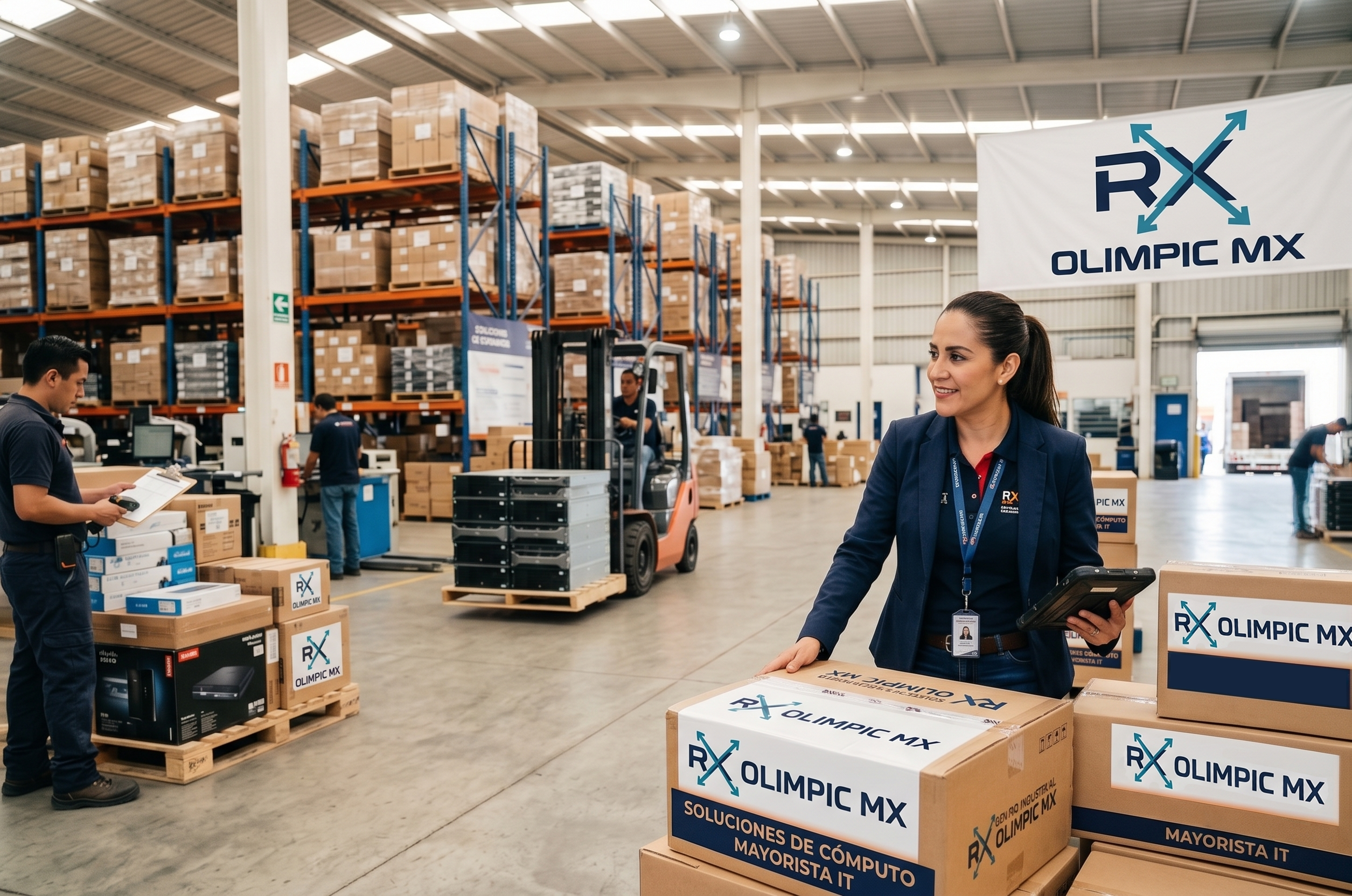 [Imagen de ingenieros en almacén tecnológico]